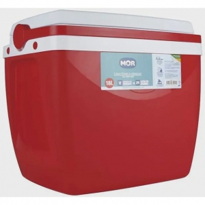Caixa Térmica Cooler 18 Litros Mor Vermelho Com Alça Regulável