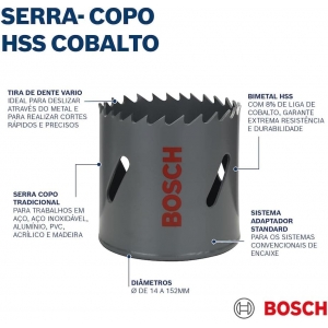 Serra copo bimetálica 16mm com 8% cobalto 2608584100000 Bosch