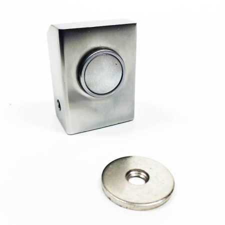 Amortecedor / Prendedor / Batedor / Fixador para porta magnético aço inox escovado com imã