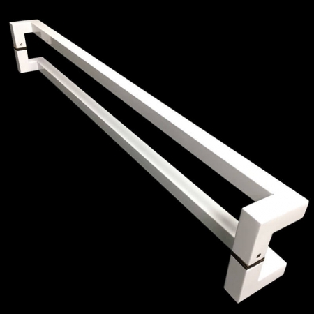 Puxador Para Portas Duplo em Aço Inox 304 Modelo Athenas Branco para portas: pivotantes/madeira/vidro temperado/porta alumínio e portões