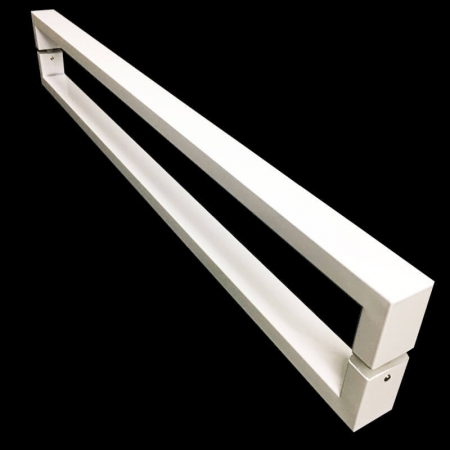 Puxador Para Portas Duplo em Aço Inox 304 Modelo Greco Branco para portas: pivotantes/madeira/vidro temperado/porta alumínio e portões