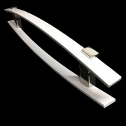 Puxador Portas Duplo Aço Inox Branco Alba 60 cm para portas: pivotantes/madeira/vidro temperado/porta alumínio e portões 