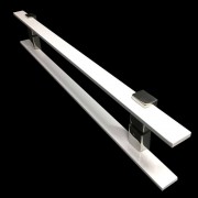 Puxador Portas Duplo Aço Inox Branco Luma 70 cm para portas: pivotantes/madeira/vidro temperado/porta alumínio e portões 