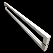 Puxador Portas Duplo Aço Inox Branco Slin 30 cm para portas: pivotantes/madeira/vidro temperado/porta alumínio e portões 