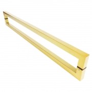 Puxador Portas Duplo Aço Inox Dourado Metálico Acetinado Slin 1,8 m para portas: pivotantes/madeira/vidro temperado/porta alumínio e portões