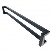 Puxador Portas Duplo Aço Inox Preto Athenas 30 cm para portas: pivotantes/madeira/vidro temperado/porta alumínio e portões 