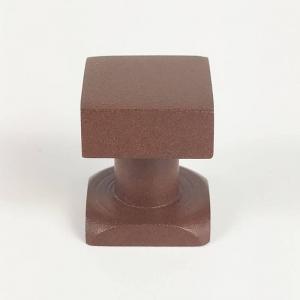 Puxador para Móveis Botão 1 Furo Modelo Square em Alumínio Corten