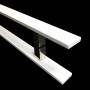 Puxador Portas Duplo Aço Inox Branco Clean 70 cm para portas: pivotantes/madeira/vidro temperado/porta alumínio e portões