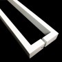 Puxador Portas Duplo Aço Inox Branco Greco 1,1 m para portas: pivotantes/madeira/vidro temperado/porta alumínio e portões 