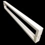 Puxador Portas Duplo Aço Inox Branco Greco 2 m para portas: pivotantes/madeira/vidro temperado/porta alumínio e portões