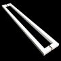 Puxador Portas Duplo Aço Inox Branco Slin 40 cm para portas: pivotantes/madeira/vidro temperado/porta alumínio e portões