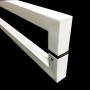 Puxador Portas Duplo Aço Inox Branco Slin 60 cm para portas: pivotantes/madeira/vidro temperado/porta alumínio e portões