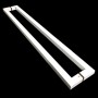 Puxador Portas Duplo Aço Inox Branco Slin 60 cm para portas: pivotantes/madeira/vidro temperado/porta alumínio e portões