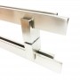 Puxador Portas Duplo Aço Inox Escovado Aquarius 50 cm para portas: pivotantes/madeira/vidro temperado/porta alumínio e portões