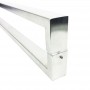 Puxador Portas Duplo Aço Inox Escovado Greco 90 cm para portas: pivotantes/madeira/vidro temperado/porta alumínio e portões 