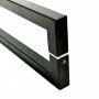 Puxador Portas Duplo Aço Inox Preto Slin 40 cm para portas: pivotantes/madeira/vidro temperado/porta alumínio e portões