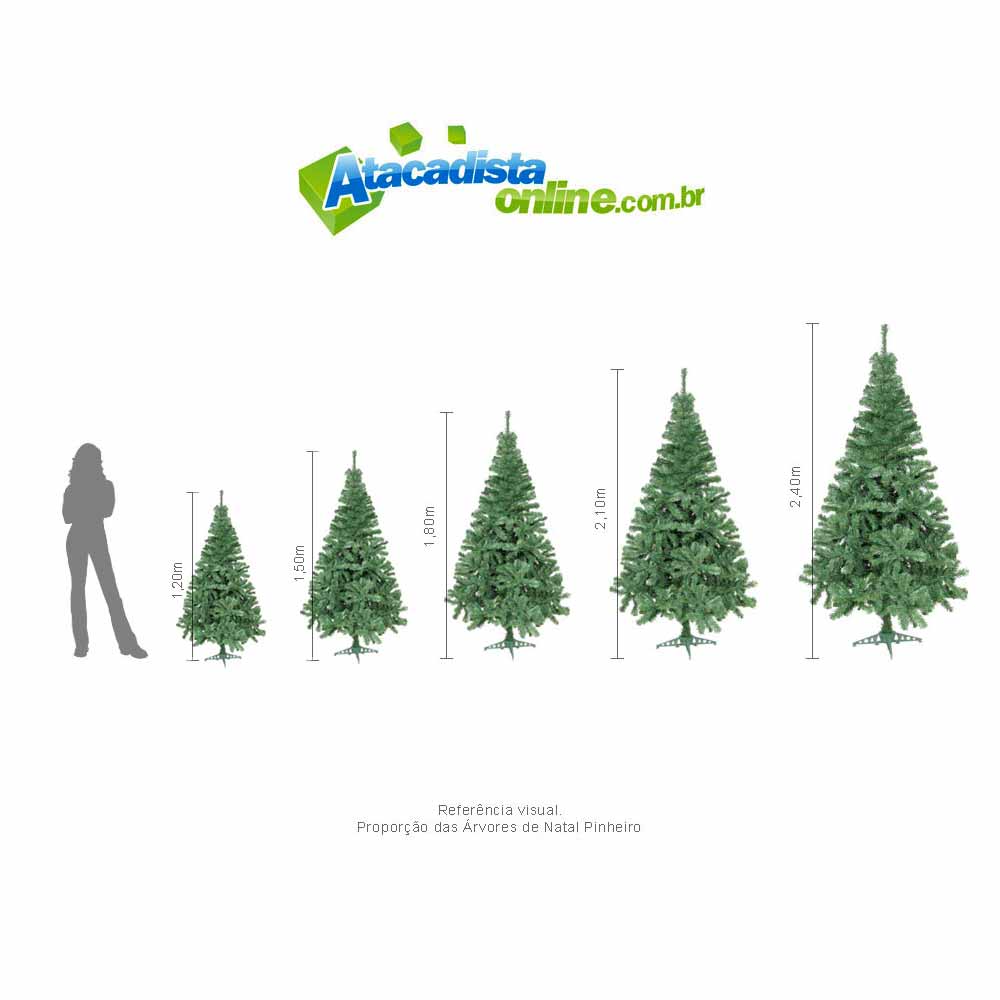 Árvore Natal Pinheiro Dinamarca 2,40m 1198G + Ponteira Magizi