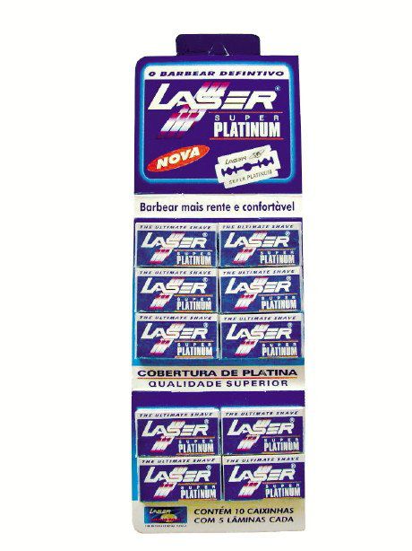 Lâmina de Barbear Laser Platinium - Cartela com 50 Lâminas