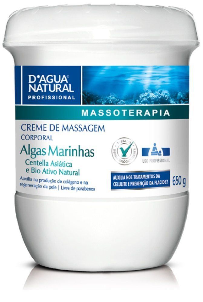 Creme De Massagem Corporal Com Algas Marinhas 650gr - D'agua Natural