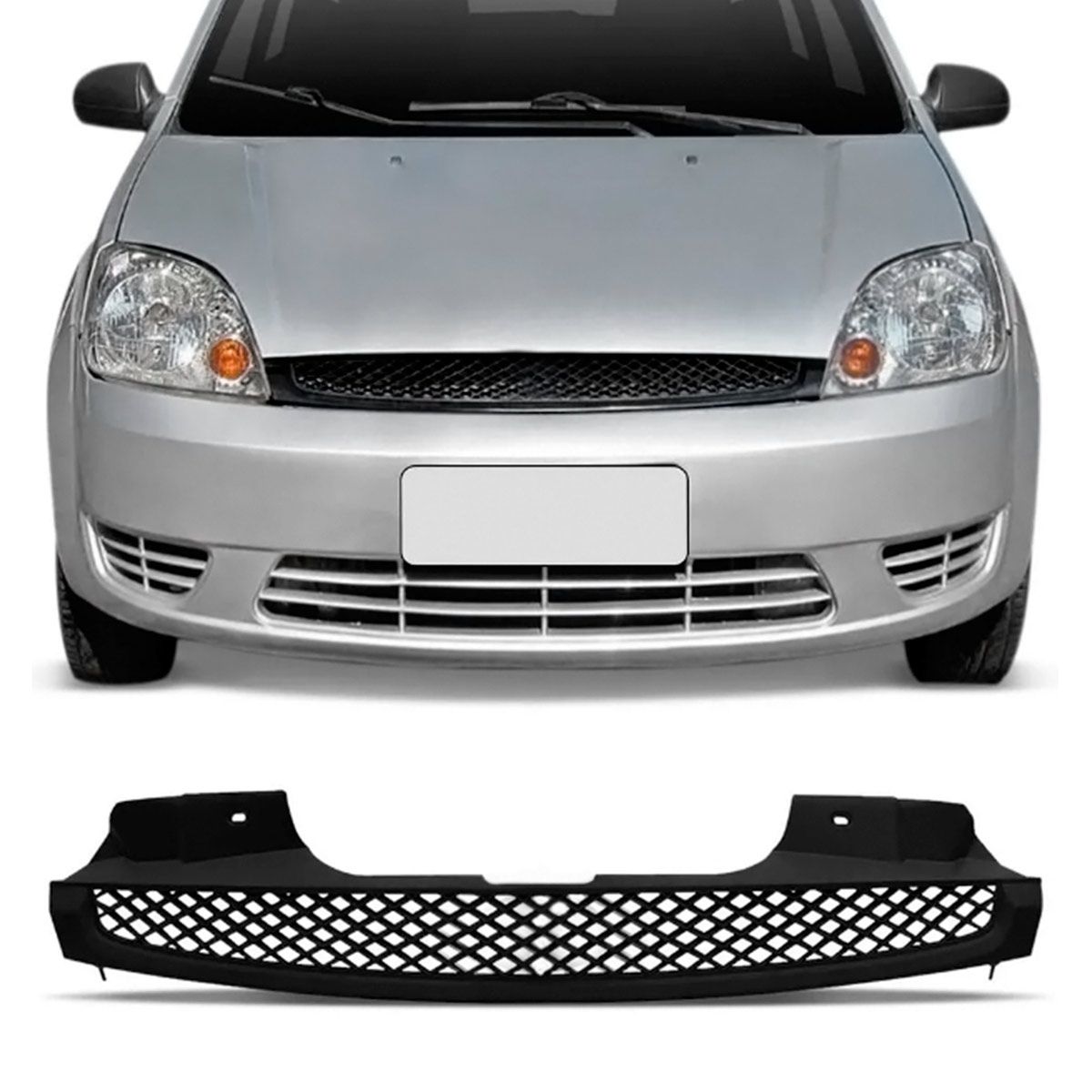 Grade Dianteira KJ Ford Fiesta Hatch/Sedan 2002 a 2007 Sem Emblema