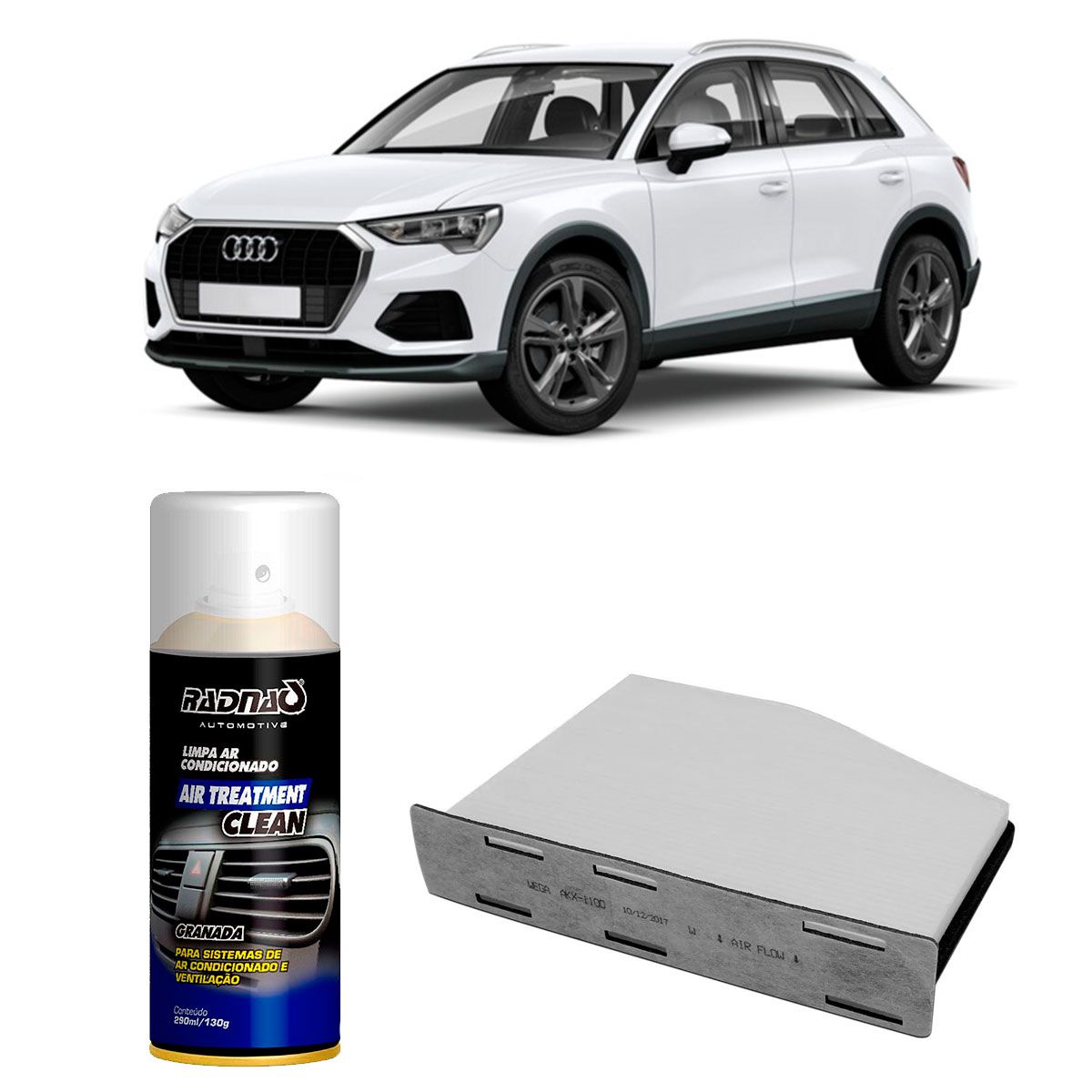 Kit Filtro Ar Condicionado + Higienizador Audi Q3 1.4 TSFi  2015 em diante