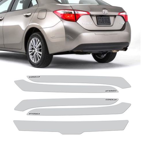 Adesivo Protetor Parachoque Resinado URA Toyota Corolla (Transparente Com Grafia Preta)