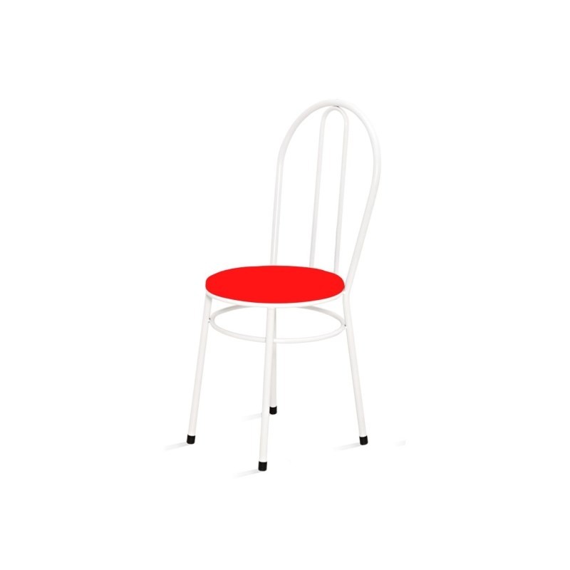 Cadeira Baixa 0.134 Redonda Branco/Vermelho - Marcheli