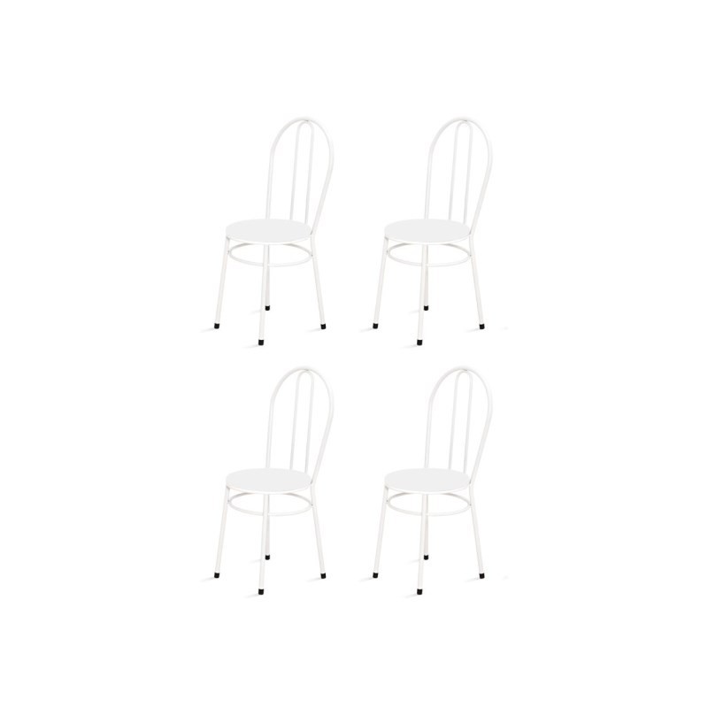 Kit 4 Cadeiras Baixas 0.134 Redonda Branco - Marcheli