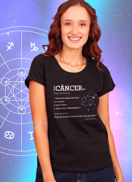 Camiseta Feminina Luan Santana Signo Câncer