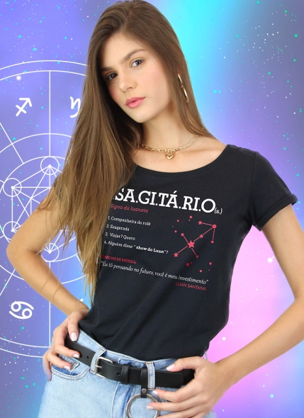 Camiseta Feminina Luan Santana Signo Sagitário