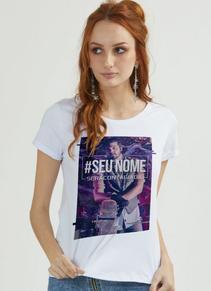 Camiseta Feminina Personalizada Luan Santana Você será Contagiada Branca