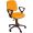 Cadeira de escritório MIRTA secretária giratória base de nylon preta assento em crepe