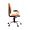 Cadeira de escritório MIRTA secretária giratória base metálica cromada assento em corino PU