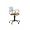 Cadeira de escritório SADI base metálica cromada giratória e assento em crepe