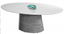 Mesa De Jantar Cone Oval Fibra Com Tampo Coverglass 180X100Cm