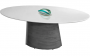 Mesa De Jantar Cone Oval Fibra Com Tampo Coverglass 180X100Cm