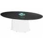 Mesa De Jantar Cone Oval Fibra Com Tampo Coverglass 160X90Cm