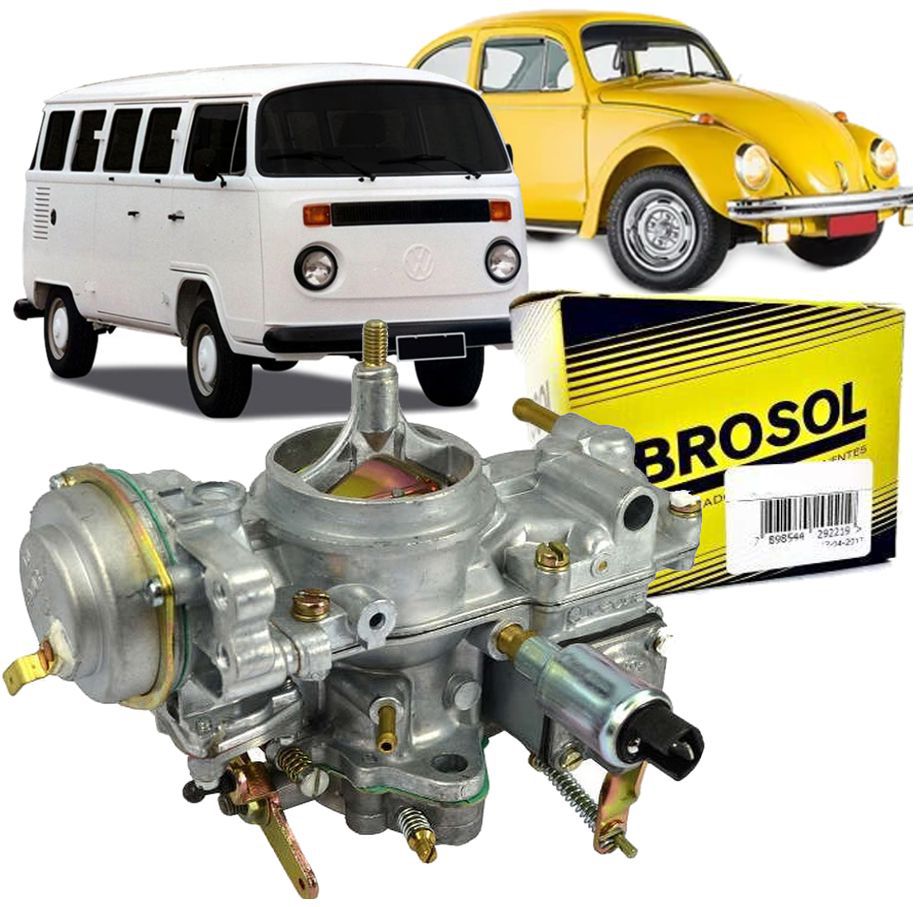 Carburador Fusca Brasilia Kombi 1600 à Gasolina Solex BROSOL - Esquerdo
