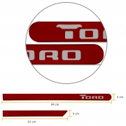 Jogo de Friso Lateral Fiat Toro 2016 a 2022 Vermelho Tribal