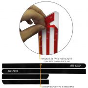 Jogo de Friso Lateral S10 CD 2012 a 2023 Preto Carbon Flash