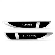 Par Emblema Lateral T-Cross 2019 a 2021 Adesivo Resinado