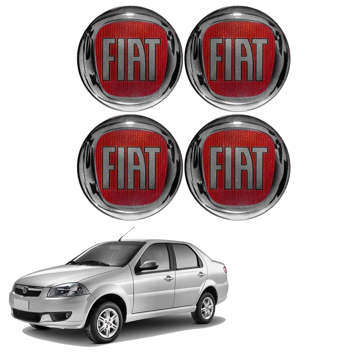 Emblema Adesivo Roda Calota Resinado 48MM Fiat