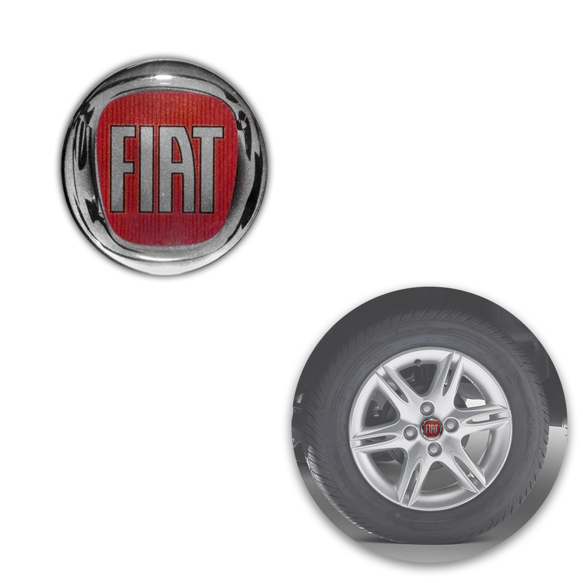 Emblema Adesivo Roda Calota Resinado 48MM Fiat