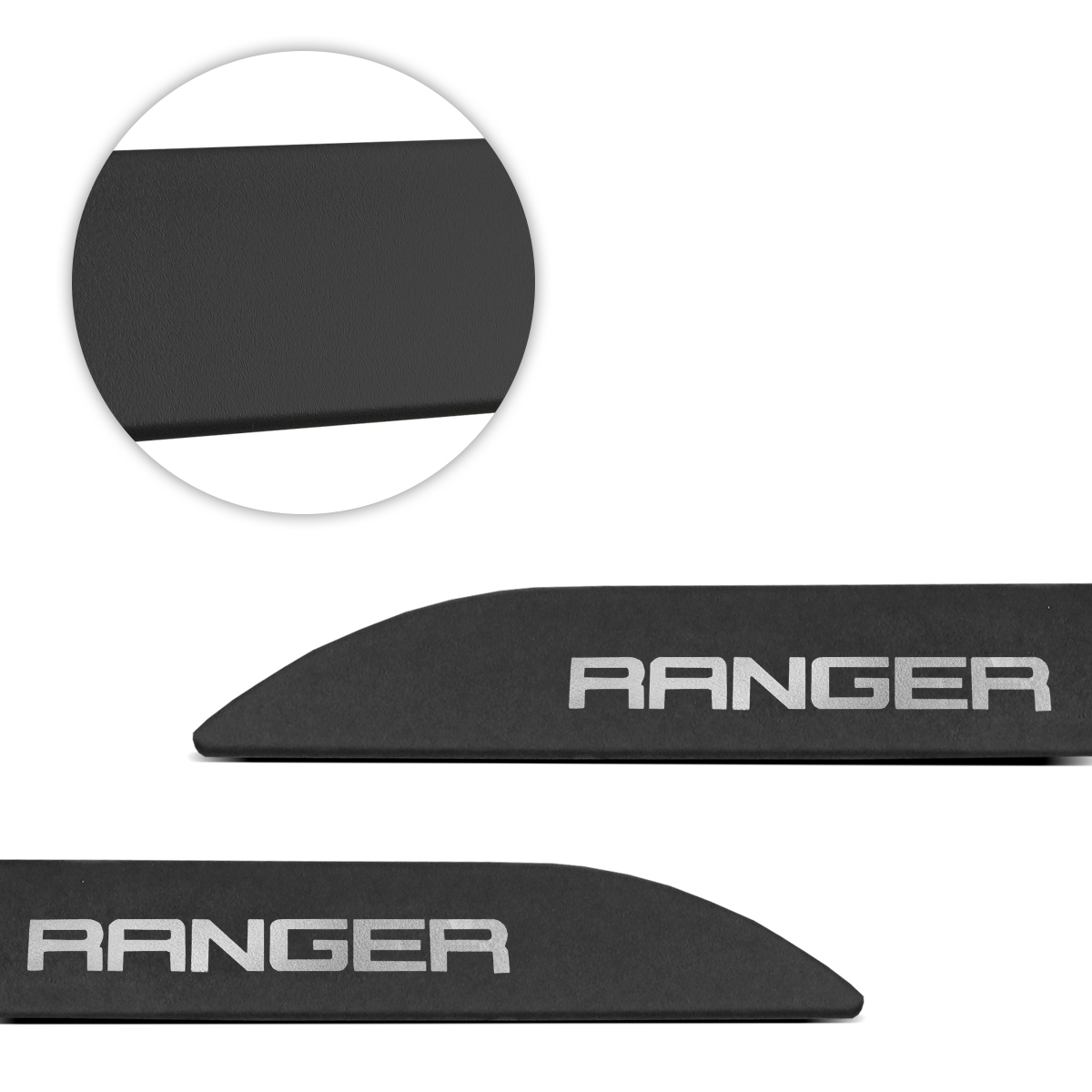 Jogo de Friso Lateral Ranger 2013 a 2024 Preto Texturizado