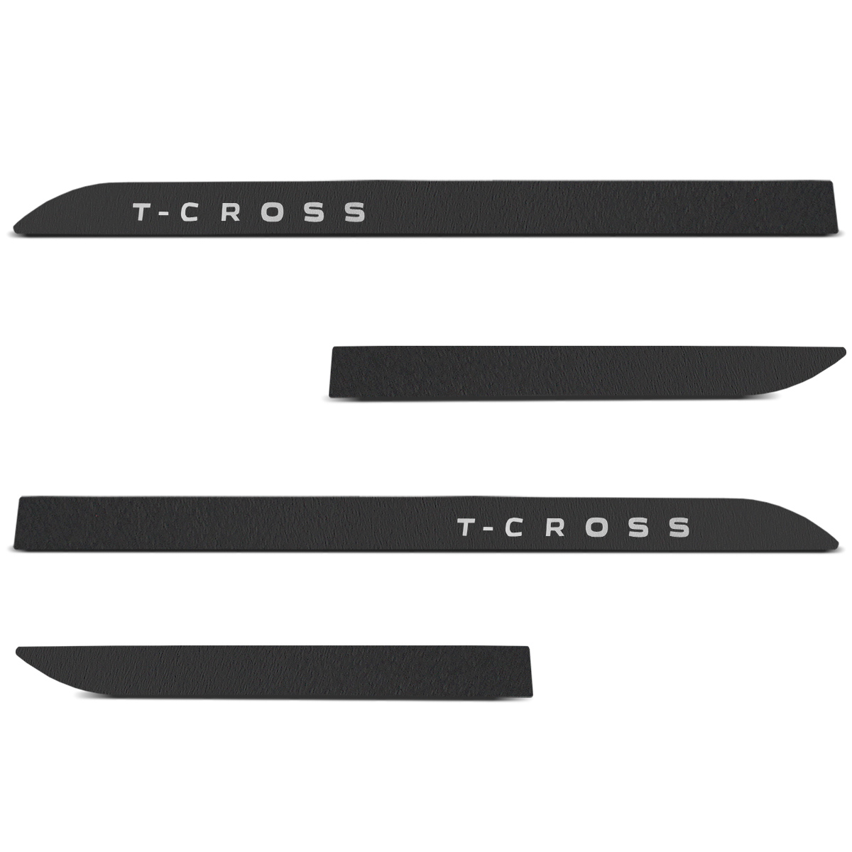 Jogo de Friso Lateral T-Cross 2018 a 2024 Preto Texturizado