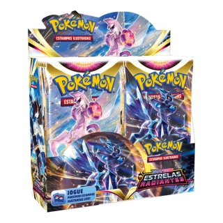 Box Cartas Pokémon Booster 36 Pacotes Espada Escudo Estrelas Radiantes 216 Cartas