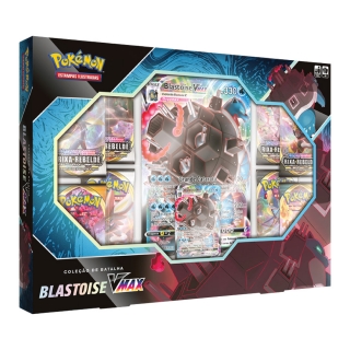 Coleção de Batalha Pokemon Box Blastoise Vmax 50 Cartas