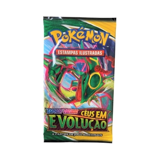 Pacote Cartas Pokémon 1 Booster 6 Cartas Espada Escudo Céus em Evolução