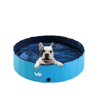 Piscina Para Cachorro Pets Dobrável Azul 60 cm x 20 cm VG+