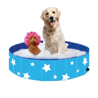 Piscina Para Cachorro Pets Dobrável Estrela Azul VG+